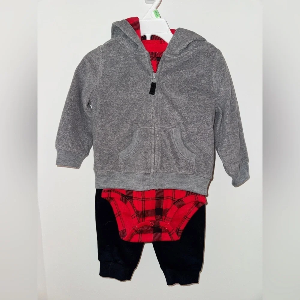 Carter's Red and Black Plaid Outfit